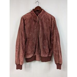 Rock Creek Distressed Suede Leather Bomber Jacket Men Aviator Outerwear Vtg A040